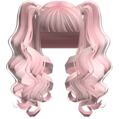 Curly Baddie Bangs Pigtails Pink