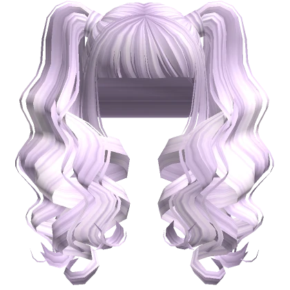 Curly Baddie Bangs Pigtails Light Purple