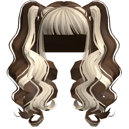 Curly Baddie Bangs Pigtails Brown Blonde