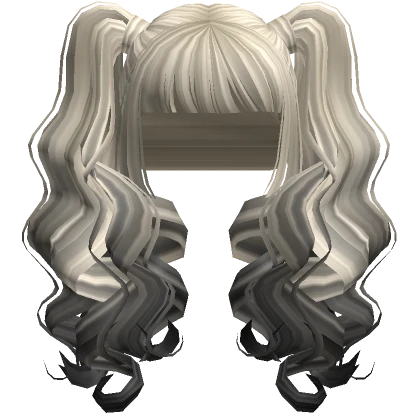 Curly Baddie Bangs Pigtails Blonde Black Ombre