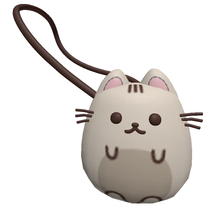 ♡ cute kawaii kitty grey round plushie purse 3.0