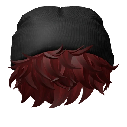 Red Messy Beanie Hair
