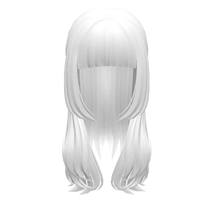 White Long Layered Hime Cut