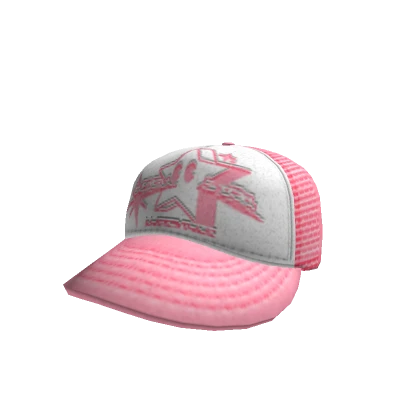 PINK ROCKSTAR LYFESTYLE Y2K TRUCKER CAP