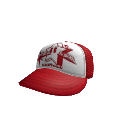 RED ROCKSTAR LYFESTYLE Y2K TRUCKER CAP