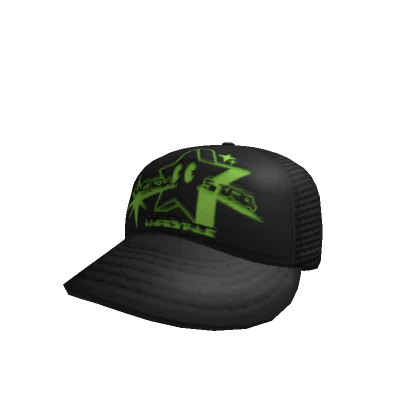 GREEN & GRAY ROCKSTAR LYFESTYLE Y2K TRUCKER CAP