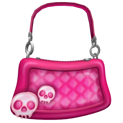 Y2K Skull Purse - Hot Pink