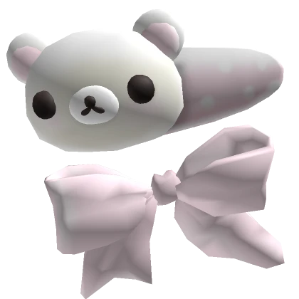 Kawaii White Bear Pink Bow Clip