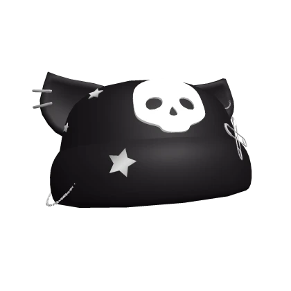 Y2K Cat Skull Beanie (White)