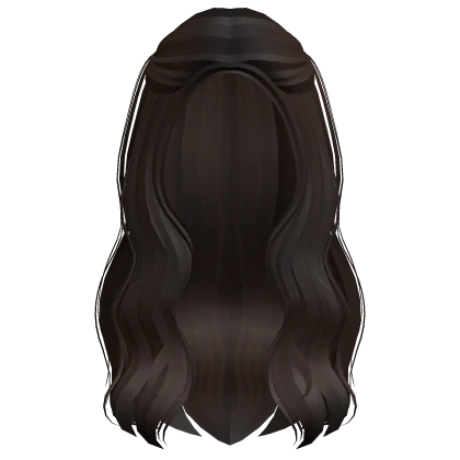 Preppy Long Wavy Hair w/ Pigtails (Dark Brown)