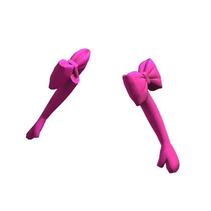 Glam Bow Sleeves Gloves (Hot Pink)