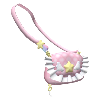 Pastel Pink Kawaii Star Ruffled Crossbody