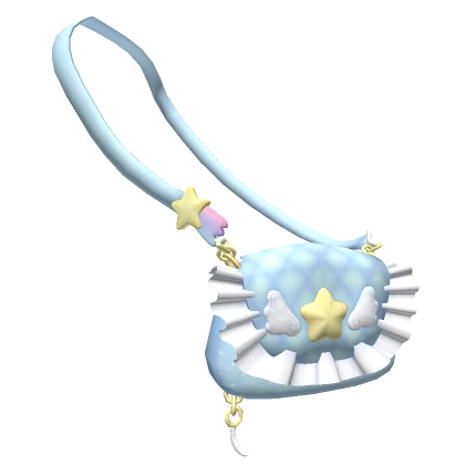 Pastel Blue Kawaii Star Ruffled Crossbody