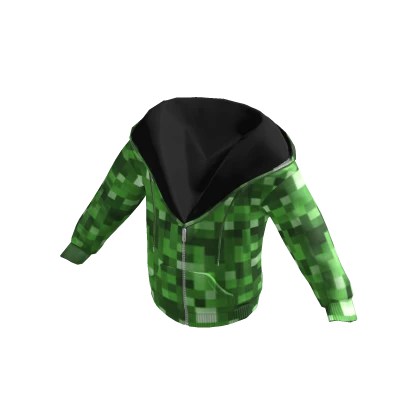 Green Pixel Half-Zip Jacket