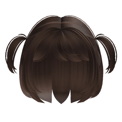 Cute Short Hair With Mini Pigtails (Brown)