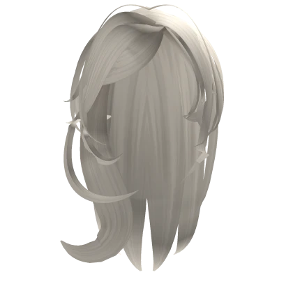 Wavy White y2k Emo Hair ♡