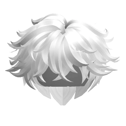 White Fluffy Messy Anime Boy Hair