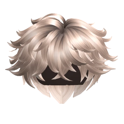 Platinum Blonde Fluffy Messy Anime Boy Hair