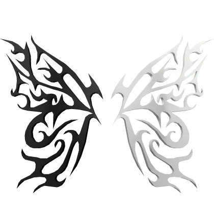 Black And White Cyber Sigil Wings