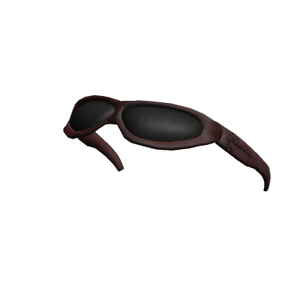 dark red y2k starglasses on head