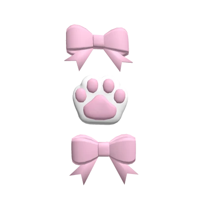 ♡ pink bow w white paw