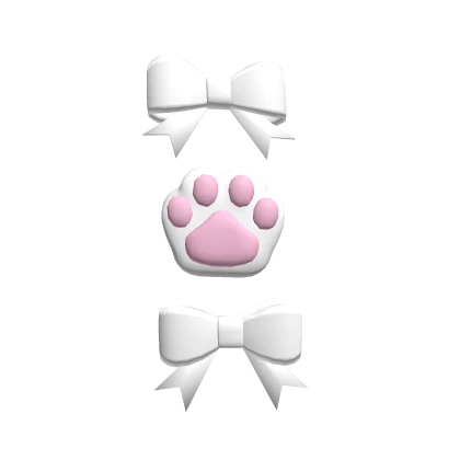 ♡ white bow w white paw