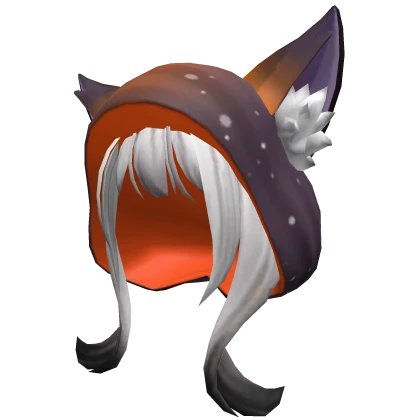 😻 Full Cat Hood w/ Hair - Orange & White