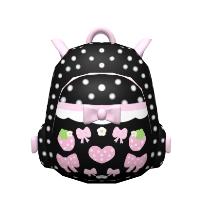 ♡ cutecore kawaii strawberry black backpack 3.0
