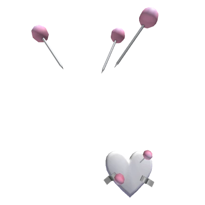 Pink&White voodoo heart and needles