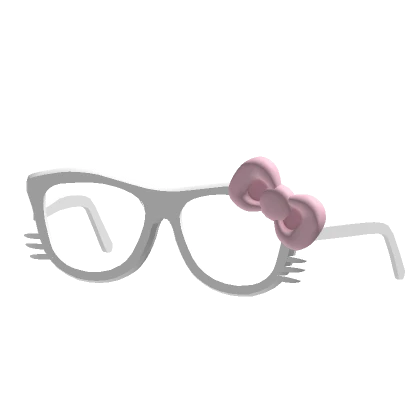 ♡ cute kitty bow glasses white (mid)