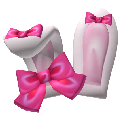 Bunny Ears w Bows Hot Pink