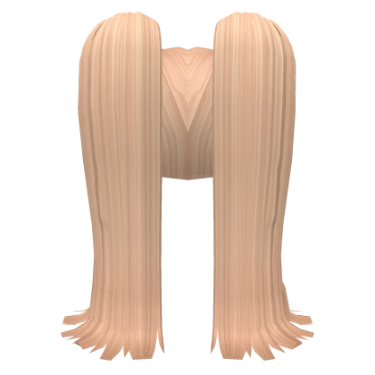 Platinum Blonde Long Straight Pigtails with Bangs