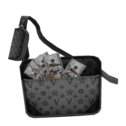 [3.0] Grey Designer Messenger Bag w Money