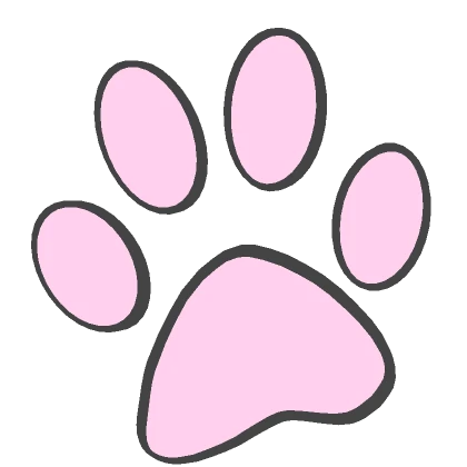 Cute Kitty Paw Face Sticker (Black)