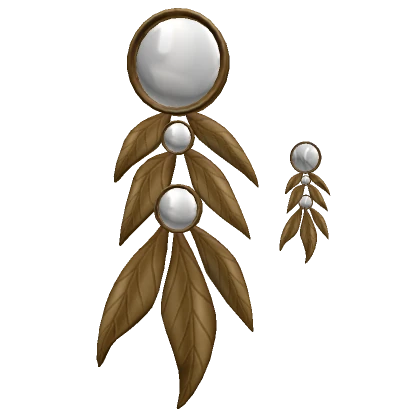 Golden Pearled leaf earrings