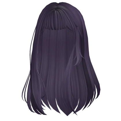 Long Wispy Straight Hime Hair (Dark Purple)