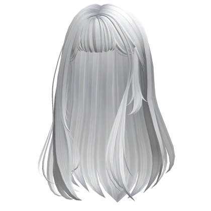 Long Wispy Straight Hime Hair (White)