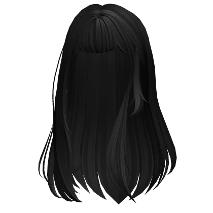 Long Wispy Straight Hime Hair (Black)