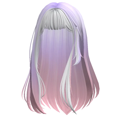 Long Wispy Straight Hime Hair (Pink Purple White)