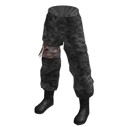 Bandage Soldier Army Camo Pants w/ Boots- Charcoal
