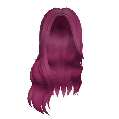 Dark Magenta Pink Long Soft Middle Part Curls