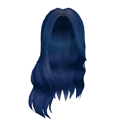 Dark Blue Long Soft Middle Part Curls