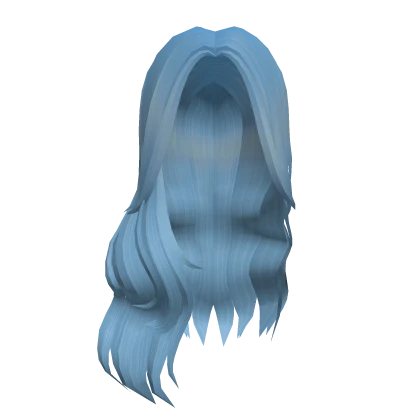 Light Ocean Blue Long Soft Middle Part Curls