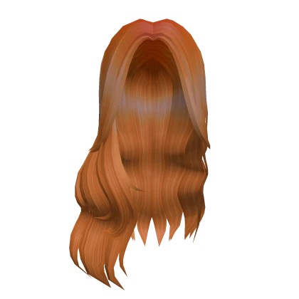 Orange Long Soft Middle Part Curls