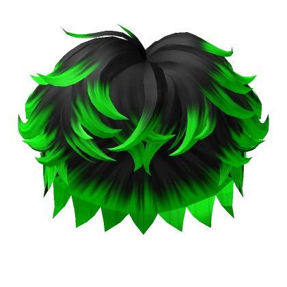 Messy Wavy Fluffy Hair Green Fade