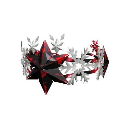 Winter Red Stars Snowflake Crown