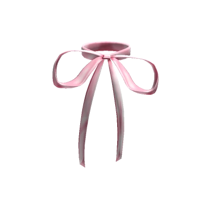 Long Dainty Neck Bow in Pink