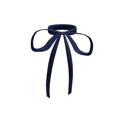 Long Dainty Neck Bow in Blue