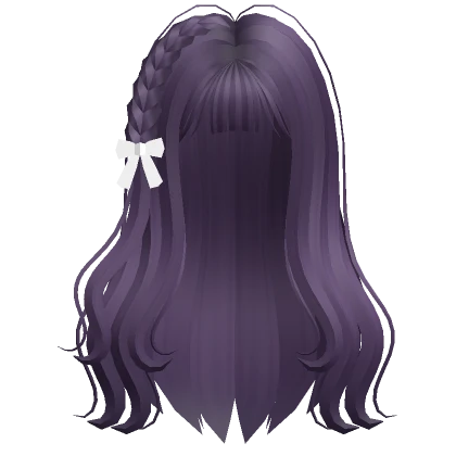 Wavy Side Braid Hair Purple