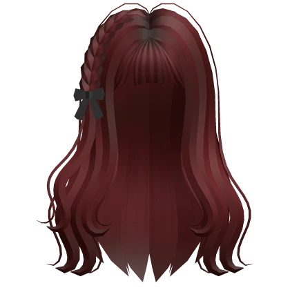Wavy Side Braid Hair Red